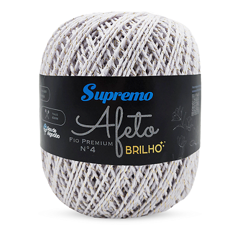 Fio Afeto Brilho Premium Supremo nº4 340m-Branco/Ouro