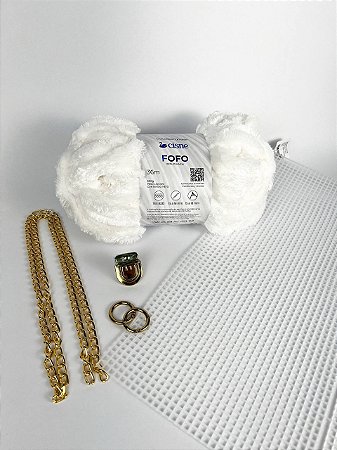 Kit Bolsa Maya - Fio Fofo Cisne Branco (Déa-Aula Inclusa)