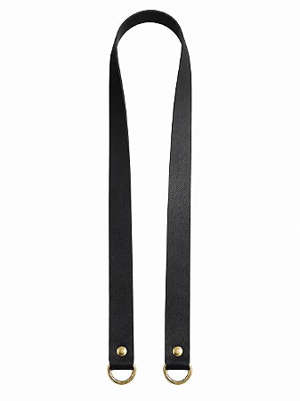 Alça Couro Ombro 2x80cm - Preto/Dourado