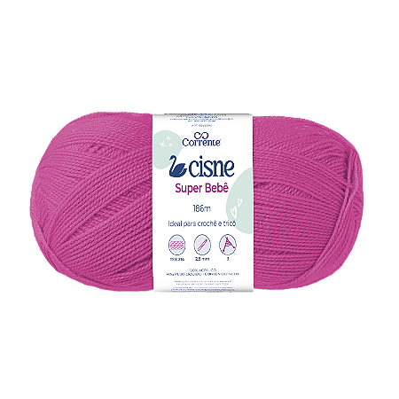 Fio Cisne Super Bebe 100g 467m 100% Acrilico- Rosa Pink 4065