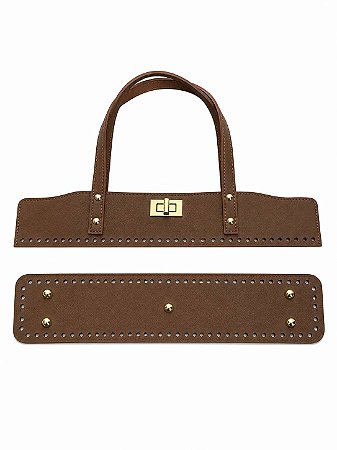 Kit Office Sintético Montana 40x7cm  Base 8x40cm Déa Fios Marrom/Dourado
