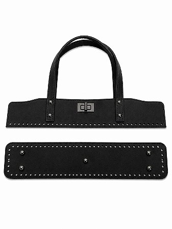 Kit Office Sintético Montana 40x7cm  Base 8x40cm Déa Fios Preto/Onix