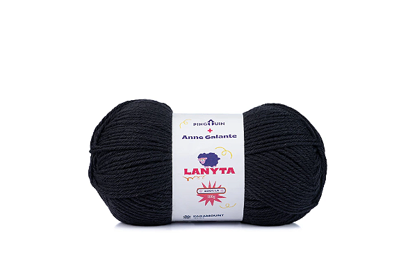 LANYTA 100% Lã - 100 g 500 Tex Cor:Preto
