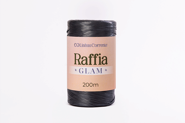 RAFFIA Glam 200m/110g Corrente-100%Polipropileno Reciclado Cor: Cinza Gala
