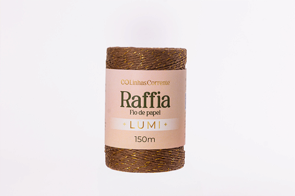 RAFFIA Lumi Corrente 150m/100g-99%Papel/Viscose 1%Poliester Cor: Trufa de Ouro