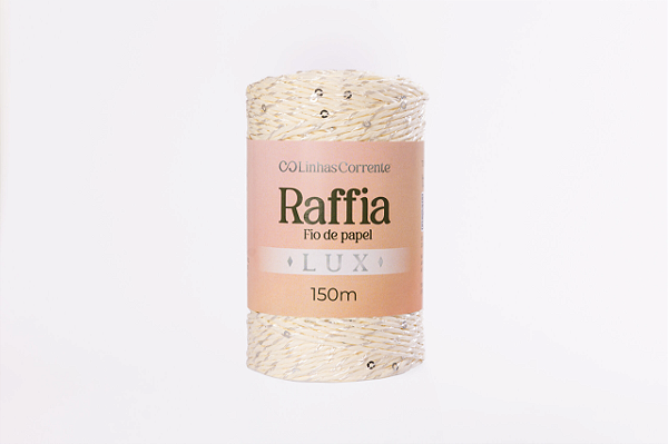 RAFFIA Lux Corrente 150m/125g-72%Papel/Viscose 28%Poliester Cor: Natural