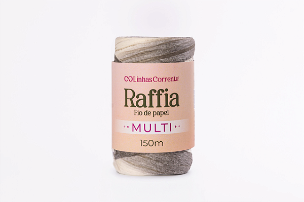 RAFFIA Multi Corrente 150m/125g-100%Papel/Viscose Cor: Névoa Urbano