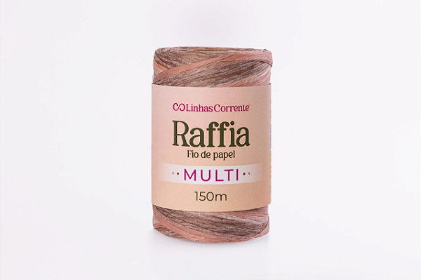 RAFFIA Multi Corrente 150m/125g-100%Papel/Viscose Cor: Terracota Natural