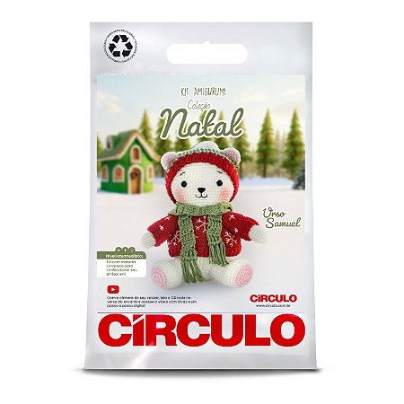 KIT AMIGURUMI NATAL 26 - COR 4 Urso Samuel