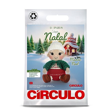 KIT AMIGURUMI NATAL 26 - COR 2 Mamãe Noel