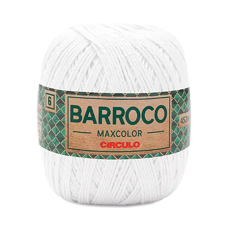 Barbante Barroco MaxColor 6 (400g/452m) - COR Branco 8001