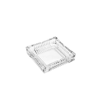 CINZEIRO DE VIDRO LISTRAS TRANSPARENTE 17,5X17,5cm