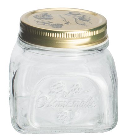 POTE DE VIDRO HOMEMADE COM TAMPA DE METAL 300ML