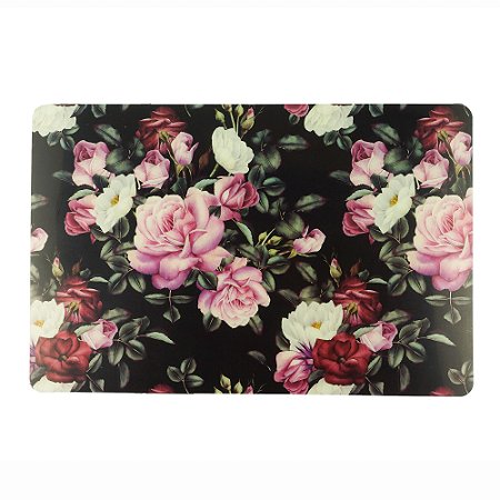 LUGAR AMERICANO PET FLORAL PRETO 44x29cm