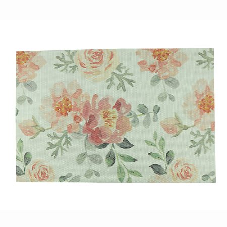 LUGAR AMERICANO PVC FLORAL BRANCO 45x30cm