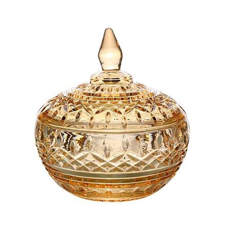 POTICHE DECORATIVO CRISTAL LYS ÂMBAR 11x12cm