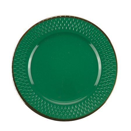 PRATO SOBREMESA PORCELANA DROPS VERDE 20cm