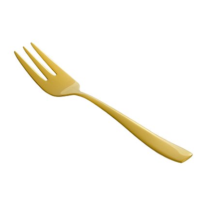 CJ 6 GARFOS AÇO INOX P/BOLO PISA DOURADO