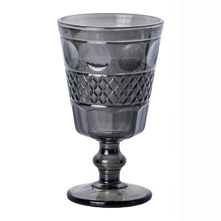CJ 6 TAÇAS VIDRO P/ÁGUA GEOMETRIC CINZA 250ml