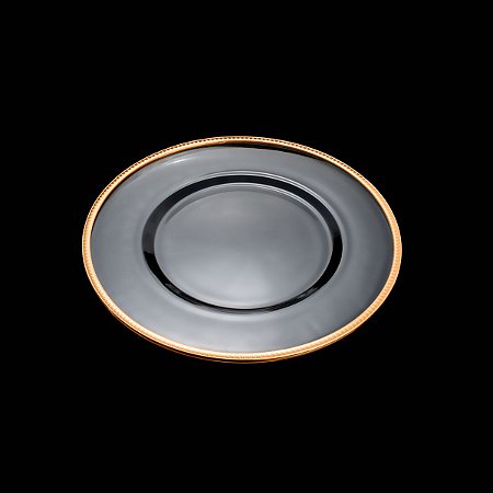 SOUSPLAT DE VIDRO C/CORDÃO PARIS ROSE 35cm