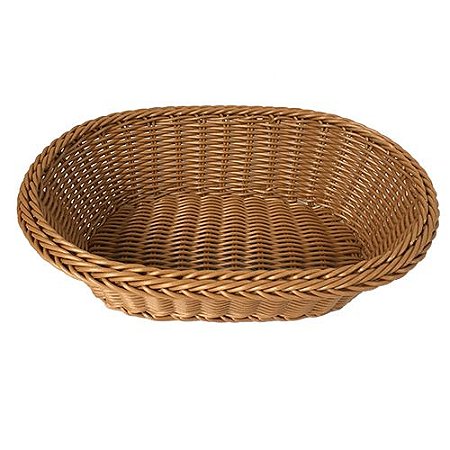 CESTA PARA PÃES OVAL EM POLIPROPILENO 26.5X20X7CM MARROM