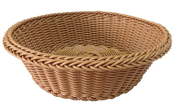 CESTA PARA PÃES REDONDA EM POLIPROPILENO 24X8CM MARROM