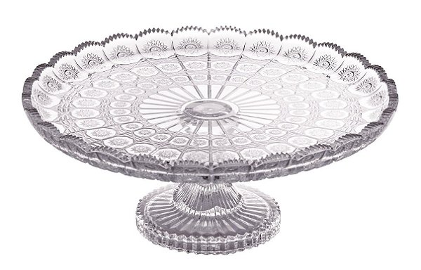 PRATO BOLO VERSAILLES EM CRISTAL ECOLOGICO COM PE 33X13CM