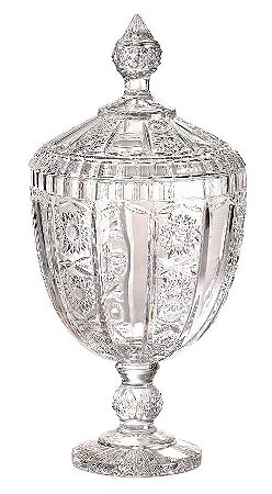 BOMBONIERE VERSAILLES EM CRISTAL ECOLOGICO COM PE 15X32CM