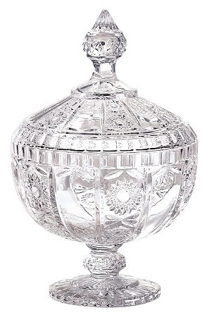 BOMBONIERE VERSAILLES EM CRISTAL ECOLÓGICO COM PÉ 15X23.8CM