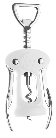 SACA-ROLHAS EM INOX E PLÁSTICO 17CM BRANCO