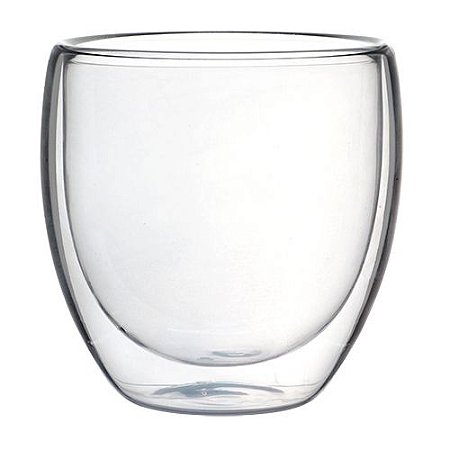 JOGO DE 2 COPOS PAREDE DUPLA EM VIDRO BOROSSILICATO 240ML