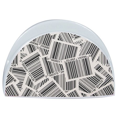 PORTA GUARDANAPOS PORCELANA BARCODE PRETO E BRANCO