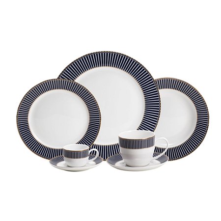 APARELHO DE JANTAR DE PORCELANA 42 PEÇAS ALTO RELEVO