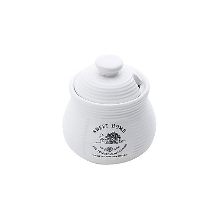 AÇUCAREIRO DE PORCELANA C/TAMPA 300ML
