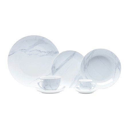 APARELHO DE JANTAR 42 PC DE PORCELANA MARBLE