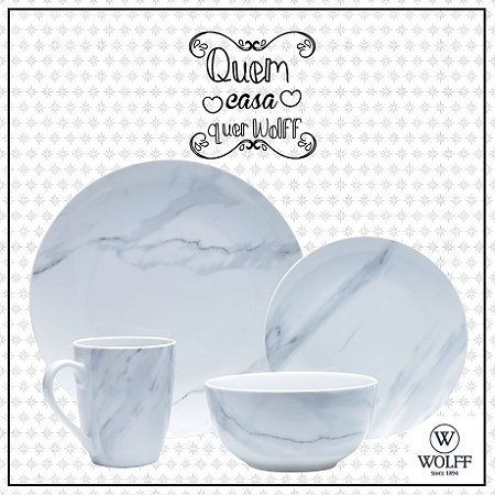 APARELHO DE JANTAR 16PC DE PORCELANA MARBLE