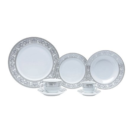 APARELHO DE JANTAR DE PORCELANA SUPER WHITE 42PC COIMBRA