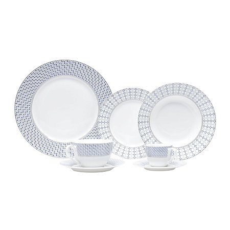 APARELHO DE JANTAR DE PORCELANA NEW BONE CHINA 42PC AVEIRO
