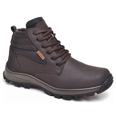 Bota Masculina Adventure de Segurança E Trilha Gogowear Em Couro Marrom Café Com C.A