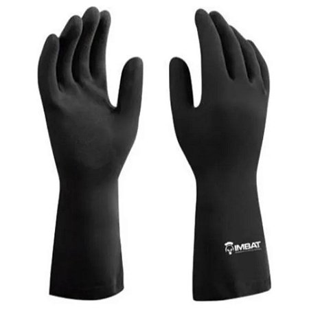 LUVA LATEX PRETA IMBAT PRO REFORÇADA COM FORRO CA 44495