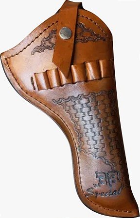 Coldre Revólver .38 Cano 6" Externo Balaio Calibre Telha
