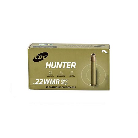 MUNIÇÃO CBC 22WMR EXPO 40GR HUNTER CX 50 - venda somente balcao, nao despachamos muniçoes.
