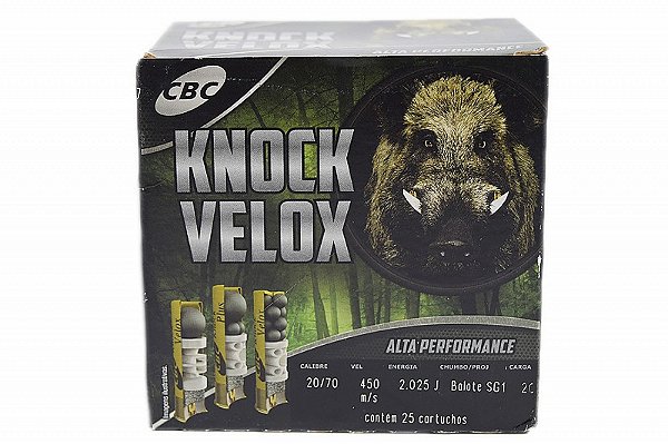 Cartucho Cbc 20/70 balote Knock Plus – Sg1 cx com 25 - *Venda somente no balcão, não despachamos munições*
