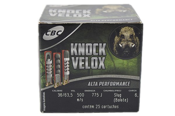 CARTUCHO 36/63,5 KNOCK SLUG BALOTE -  *Venda somente no balcão, não despachamos munições*
