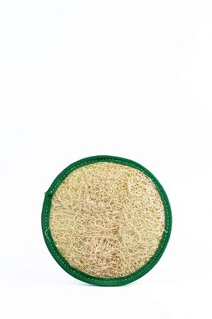 Bucha vegetal verde oval com pendurador