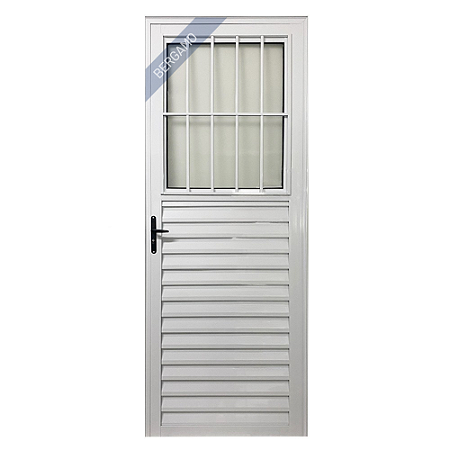 Porta Social Palheta Alumínio Branco Linha 25