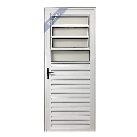 Porta Basculante Palheta Alumínio Branco Linha 25