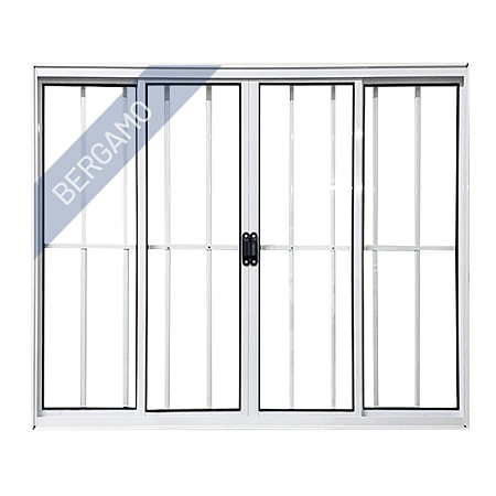 Janela Vitro 4 Folhas Alumínio Branco Modular com Grade