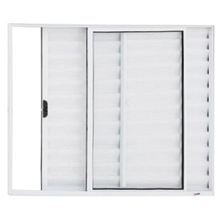 Janela Veneziana 3 Folhas Alumínio Branco Modular