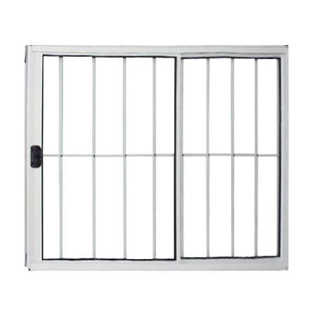 Janela Vitro 2 Folhas Com Grade Alumínio Branco Modular